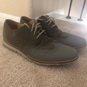Cole Haan Zero Grand grey suede oxford Dress Shoes
